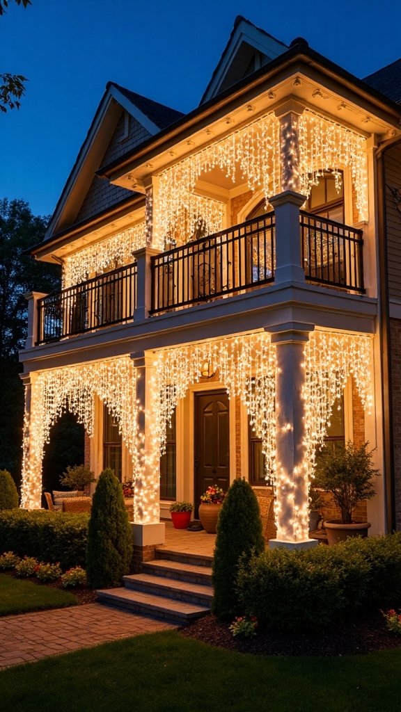 dramatic waterfall lighting decor displays