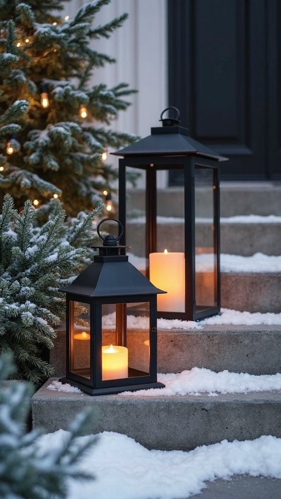elegant black lantern led decor