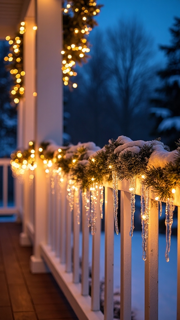 elegant cascading icicle porch lights