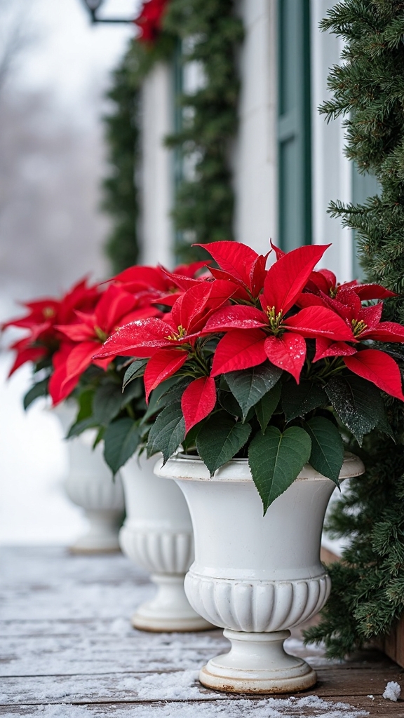 elegant christmas poinsettia decor