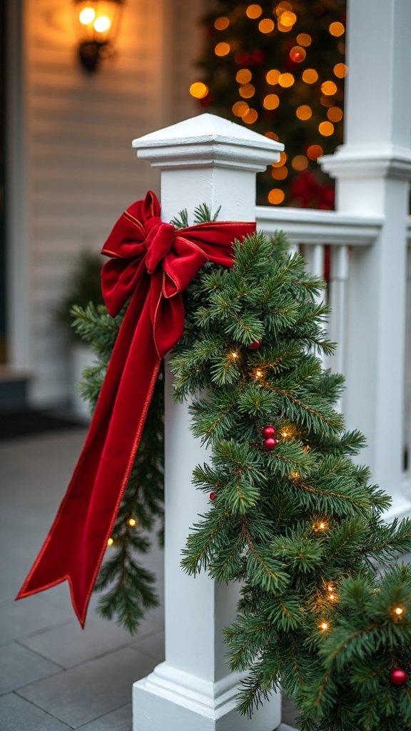 elegant christmas porch post decor