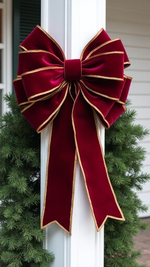 elegant column wrapped holiday decorations