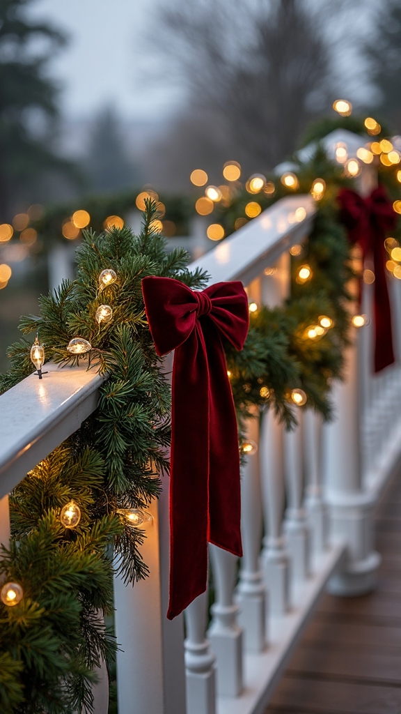 elegant festive outdoor railing decor