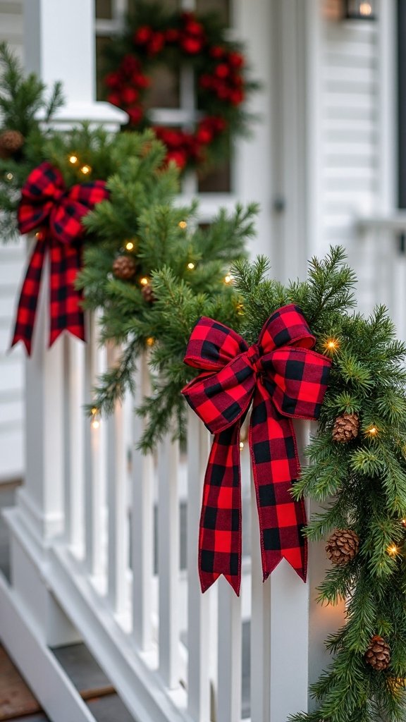 elegant holiday plaid ribbon accents