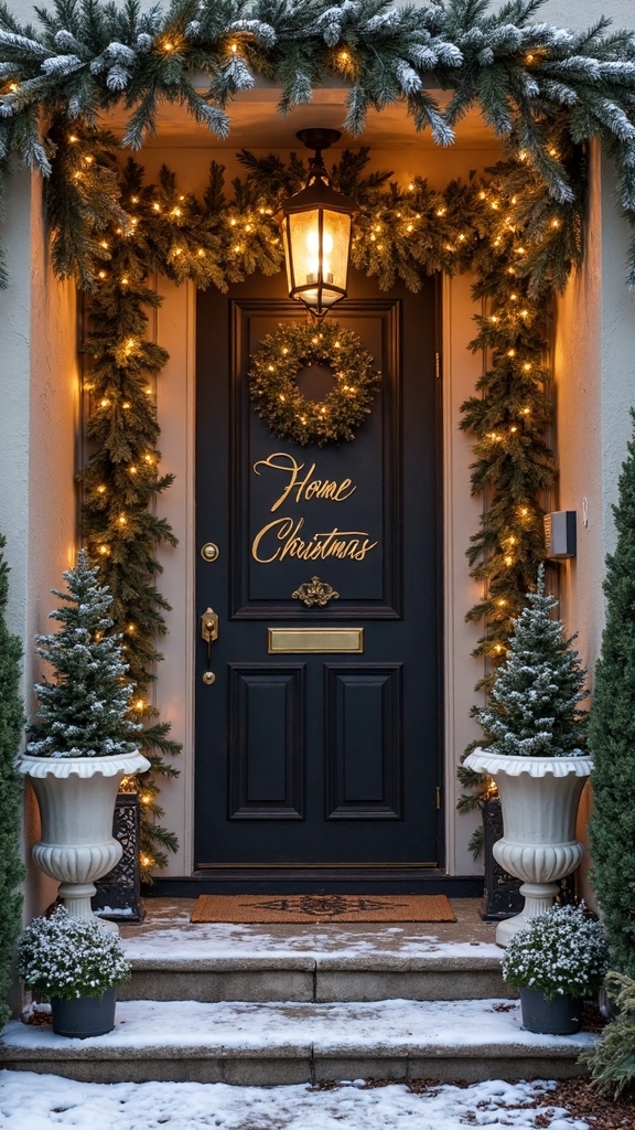 elegant metallic script christmas decor