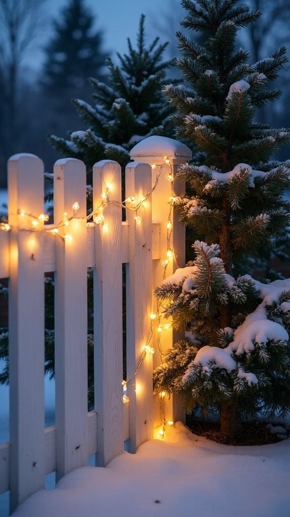 elegant minimalist fence lighting display