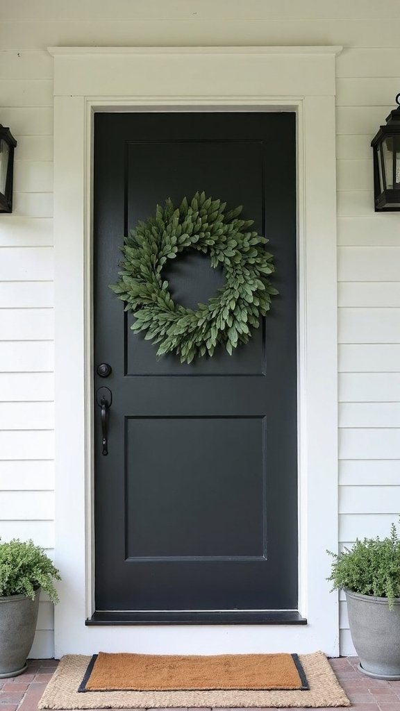 elegant single wreath statement entrance decor
