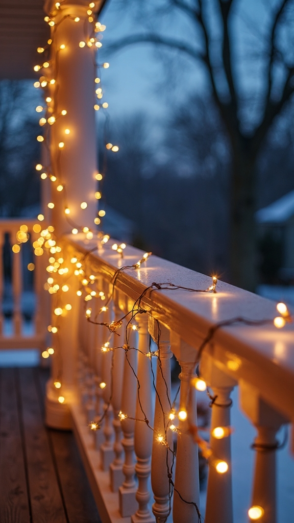 elegant warm twinkling balustrade lights