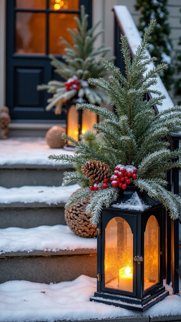 elegant winter container garden illumination