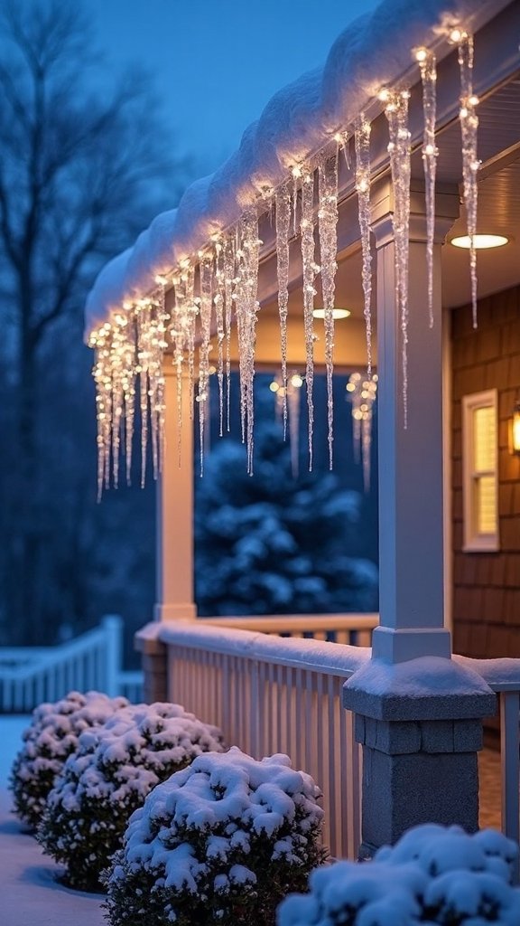 elegant winter wonderland lighting display