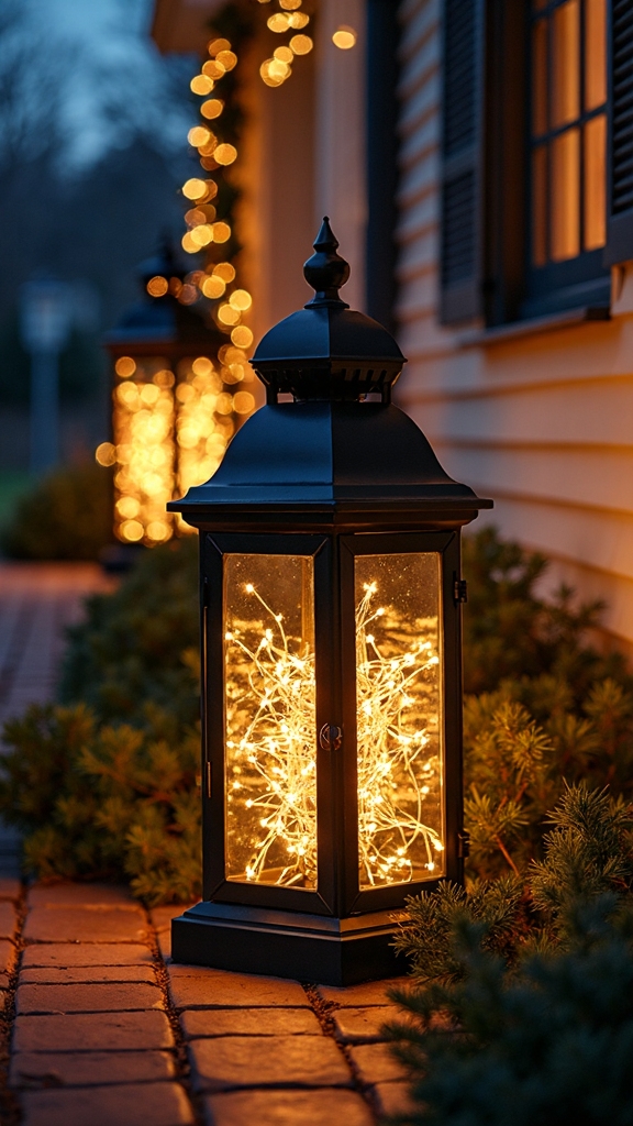 elegantly illuminated lanterns welcome guests