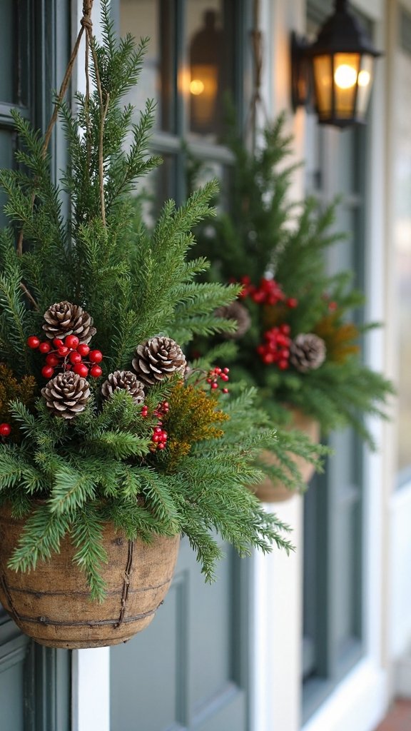 elevated cascading evergreen holiday displays