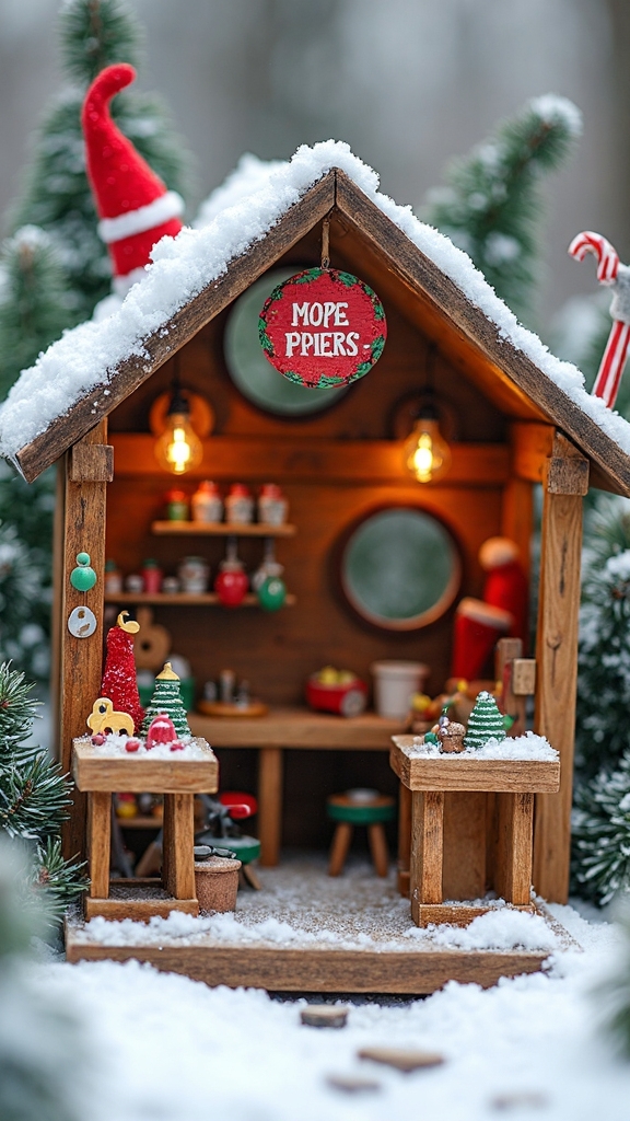 elf workshop holiday decor display