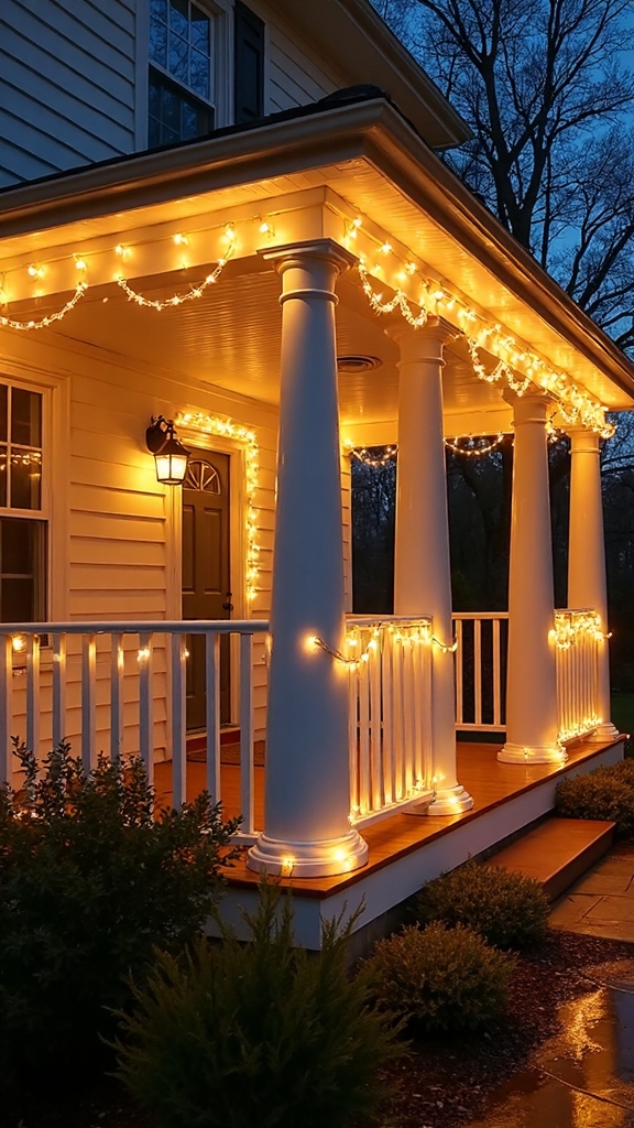 enchanting bungalow porch string lights