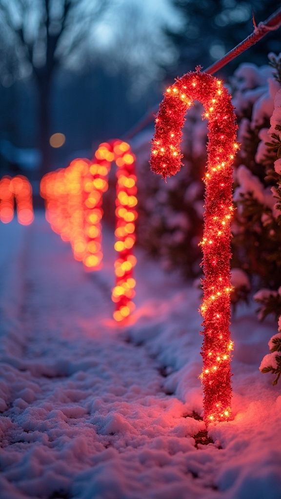 enchanting candy themed border lighting display