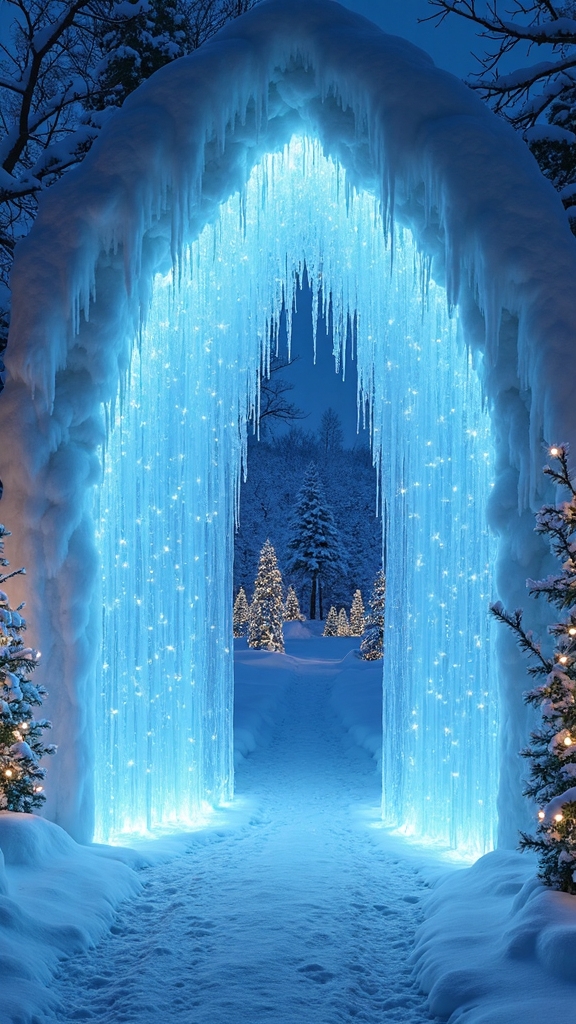 enchanting crystalline illuminated winter wonderland