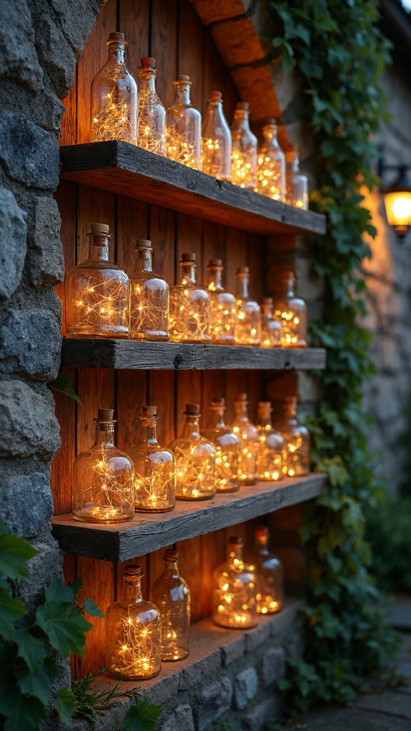 enchanting glowing potion bottles with lights