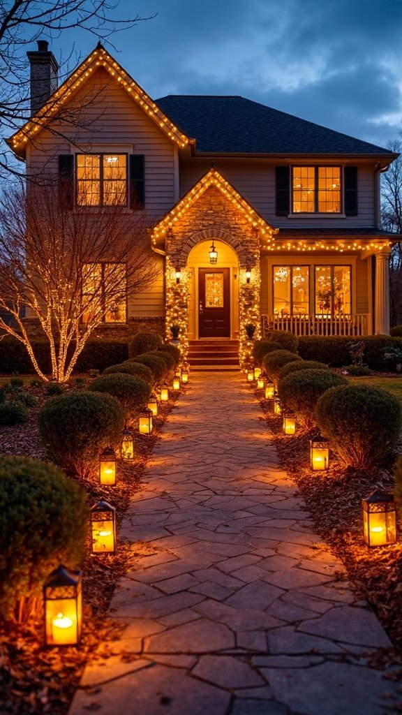 enchanting holiday entryway pathway lighting