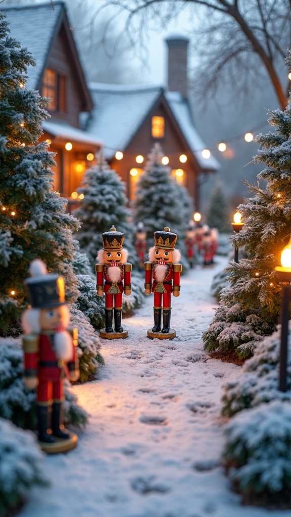 enchanting miniature nutcracker village display