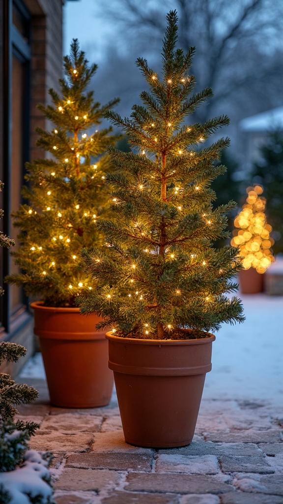 enchanting winter pine light displays