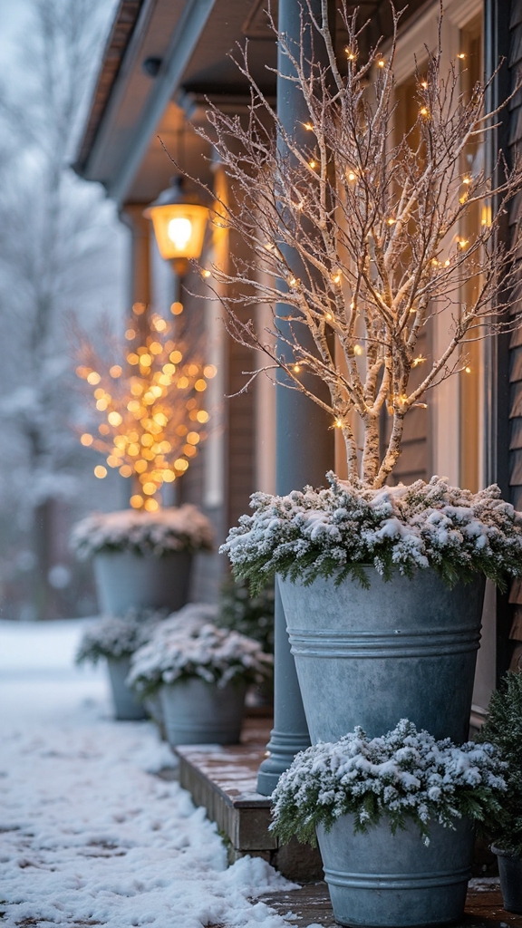 enchanting winter porch decor arrangement