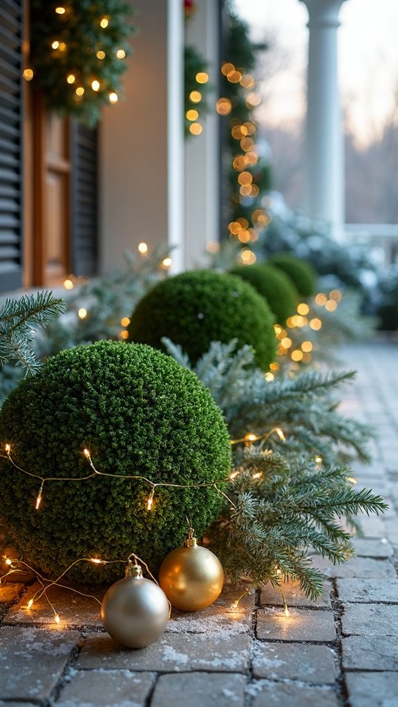 enchanting winter topiary lighting displays