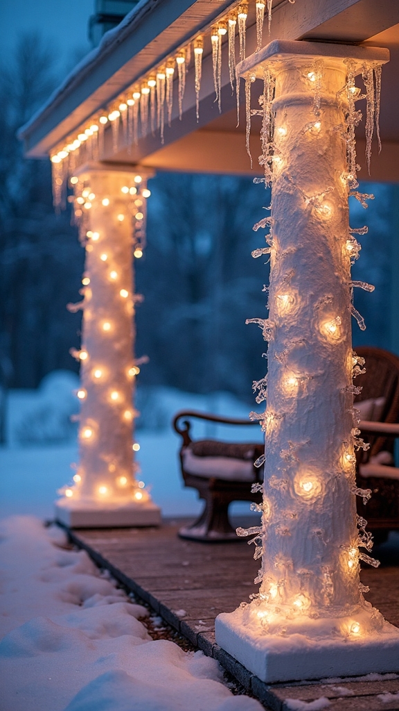 enchanting winter wonderland porch decor