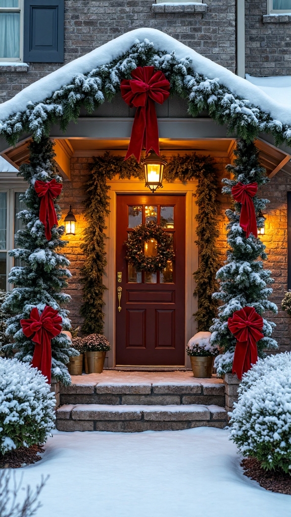 enchanting winter wonderland porch display