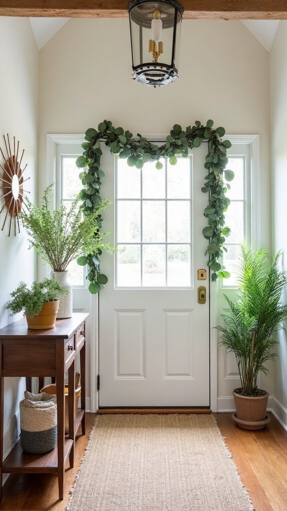 entryway transformation with natural decor