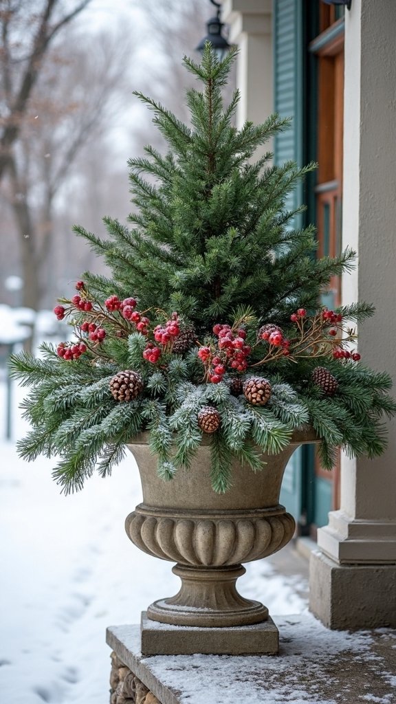 evergreen berries pinecones seasonal decor
