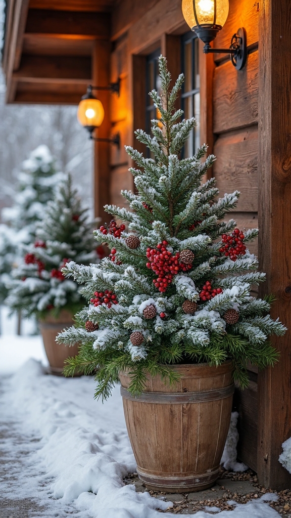 evergreen berries texture seasonal