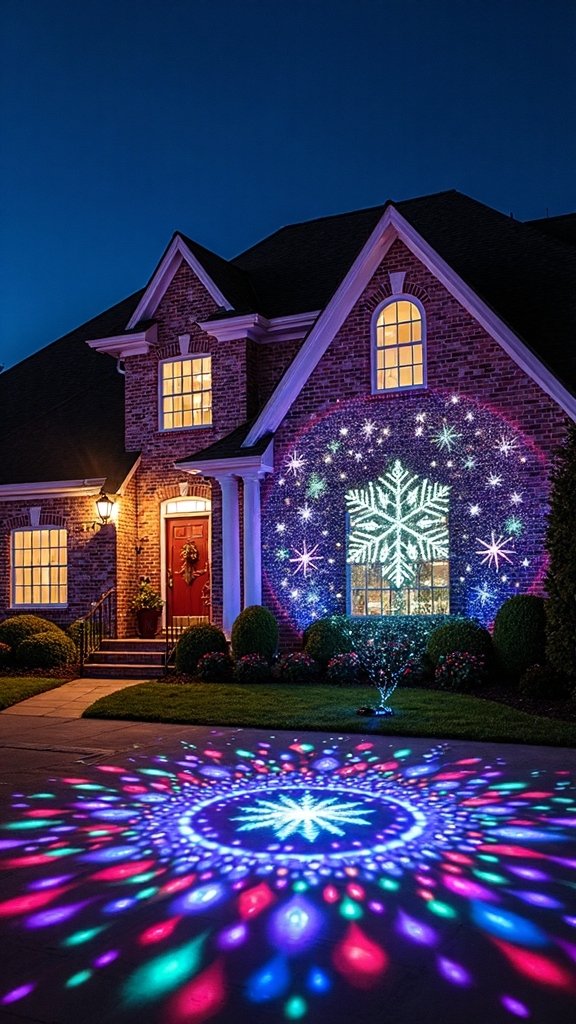 facade laser projection mesmerizing light show