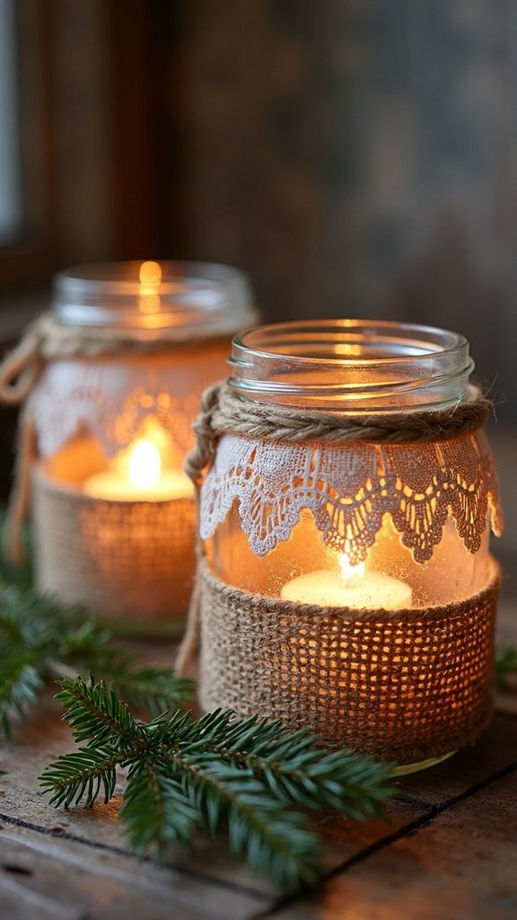 farmhouse inspired mason jar lanterns