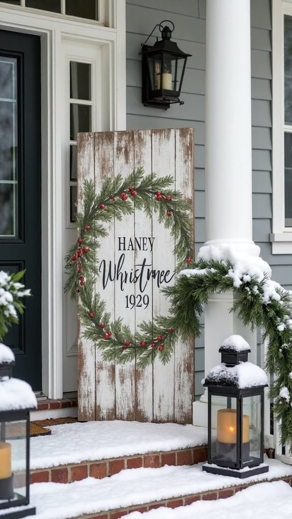 farmhouse style reclaimed wood holiday signs