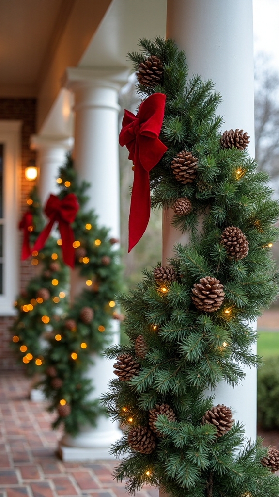 festive aromatic natural porch column decoration