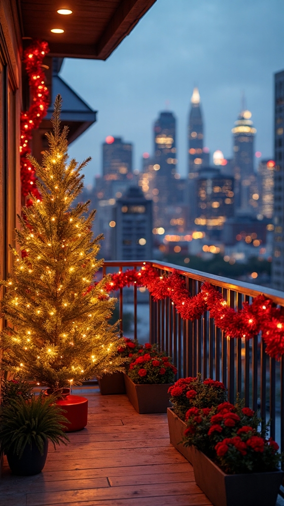 festive balcony christmas decor ideas