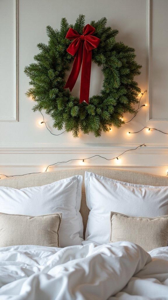 festive bedroom focal point wreath