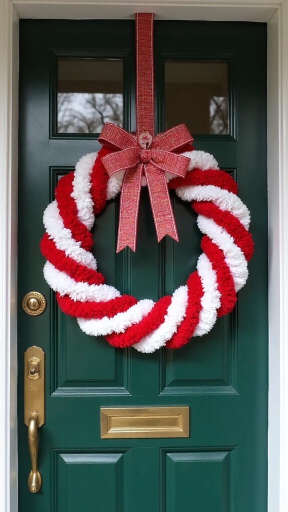 festive candy cane wreath decor