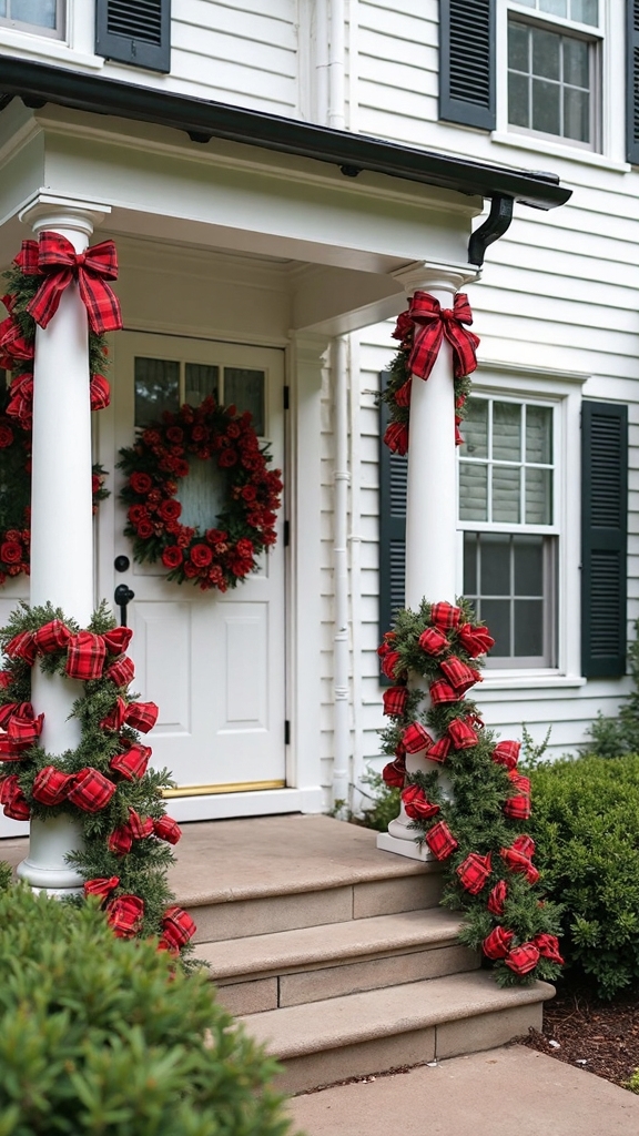 festive colonial plaid accents throughout