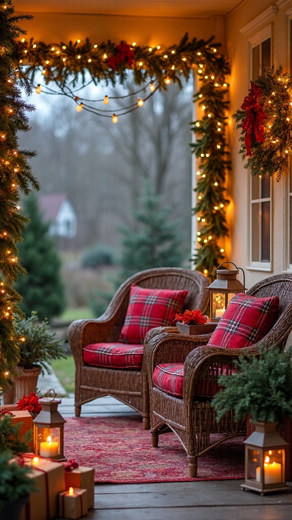 festive cozy welcoming porch christmas vignette