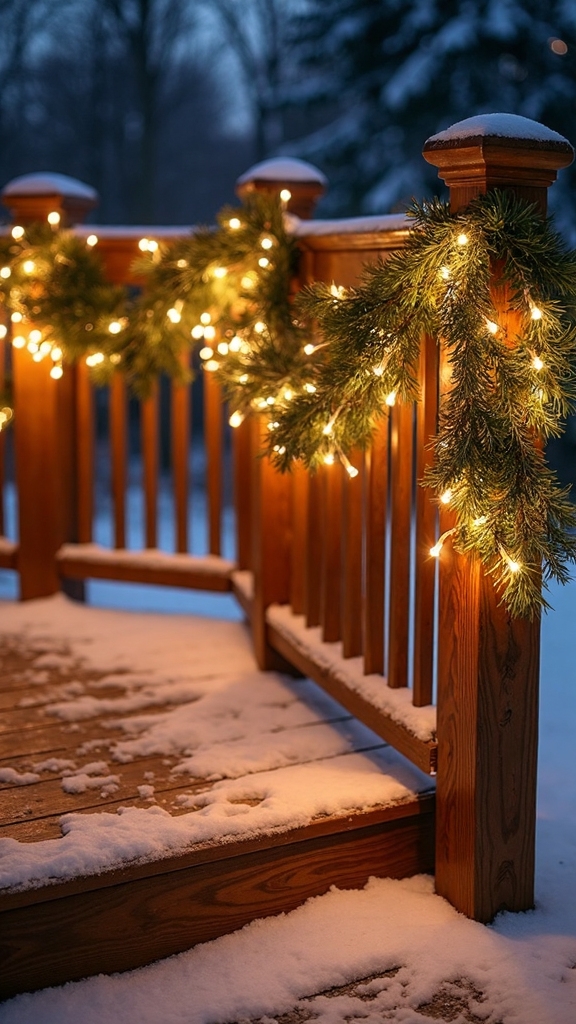 festive deck lighting transformation using strings