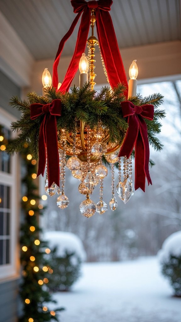 festive dimensional weatherproof sophisticated outdoor chandelier