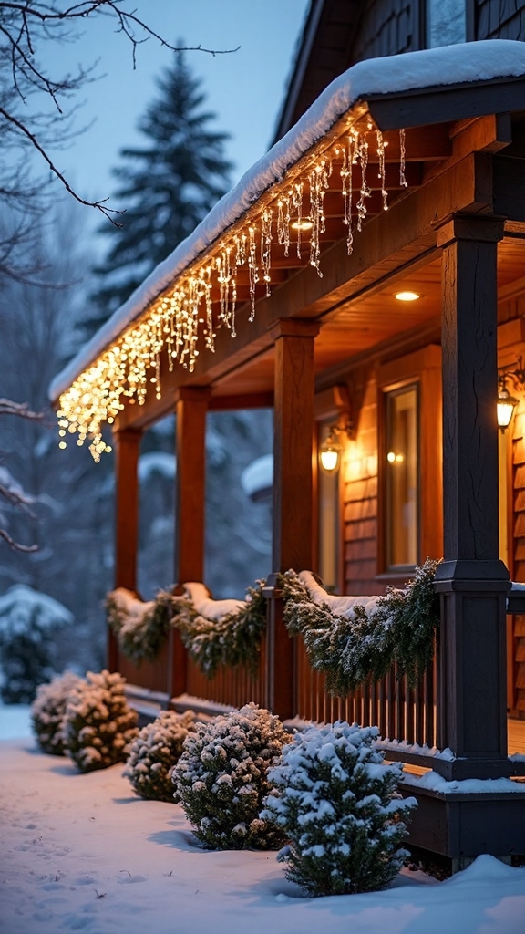 festive energy efficient icicle light display