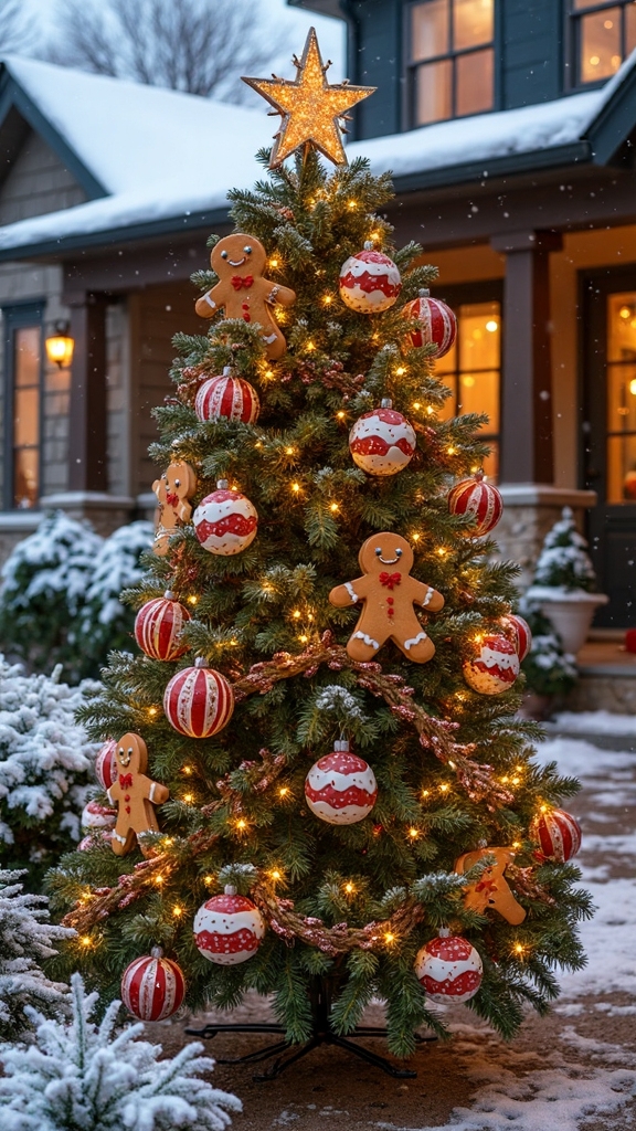 festive gingerbread outdoor christmas decor