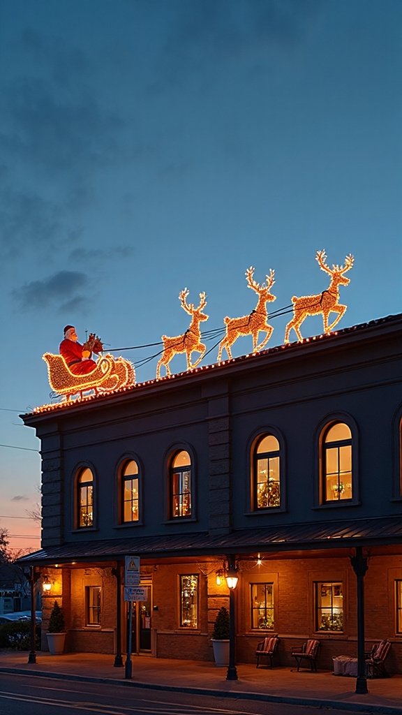 festive joyful eye catching rooftop display