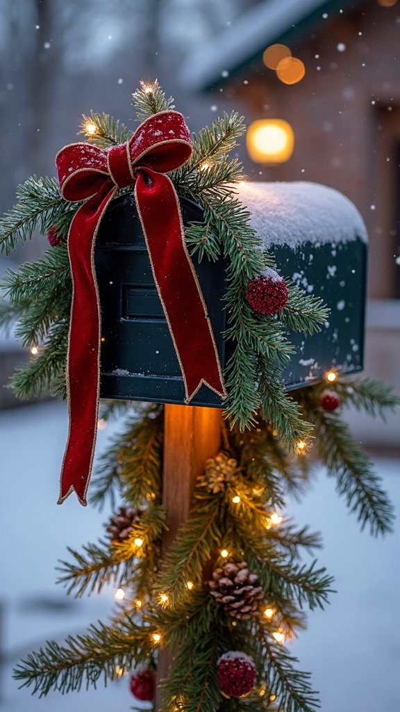 festive mailbox d cor with garlands