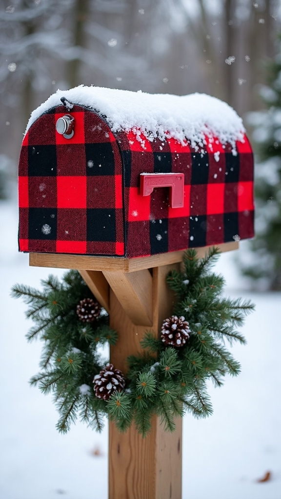 festive mailbox winter decor display