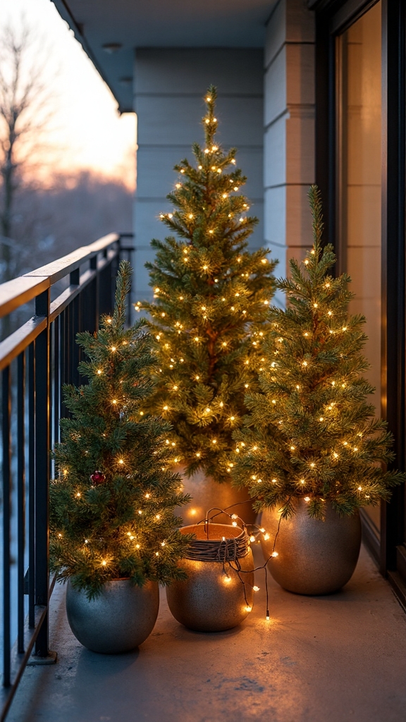 festive miniature container christmas trees