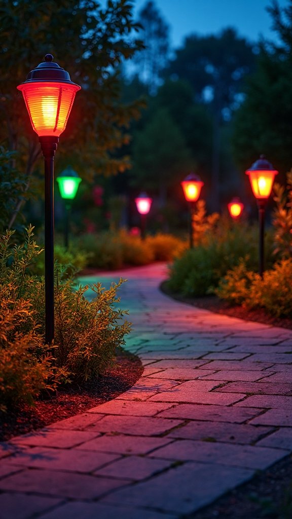 festive multicolor pathway lighting enchantment