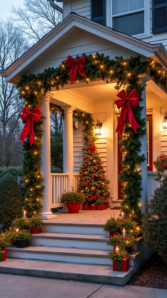 festive outdoor christmas porch decor